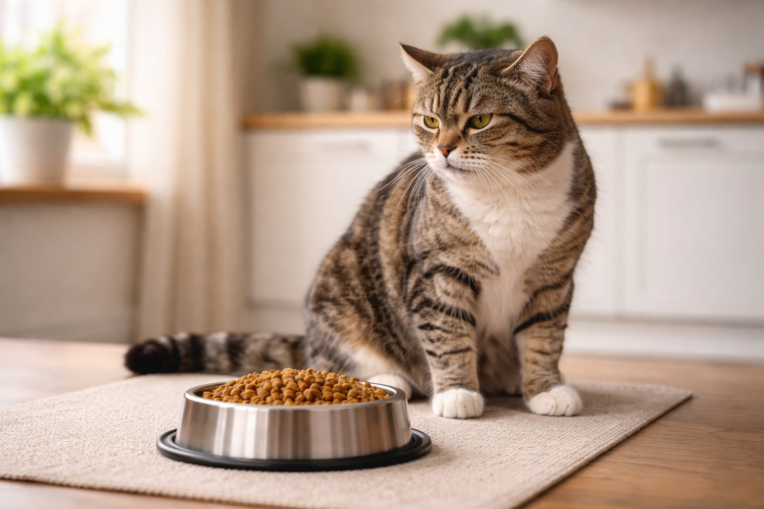 european shorthair cat vomiting after eating symptoms near food bowl