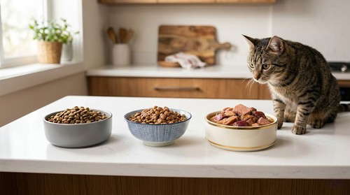 Cat food options compared by price, feeding value and product features