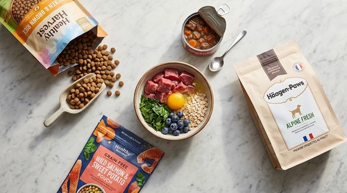Dry, wet, fresh, raw and freeze-dried dog food formats shown for comparison